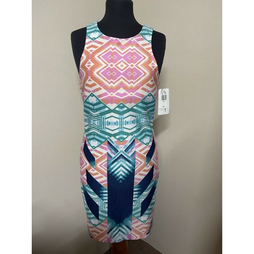J. Cooper Sheath Tank Dress Geometric Pattern Size M NWT